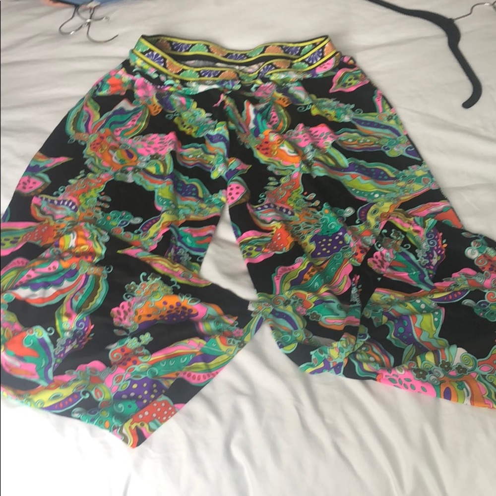 Trina Turk colorful wide leg beach pants w/ print